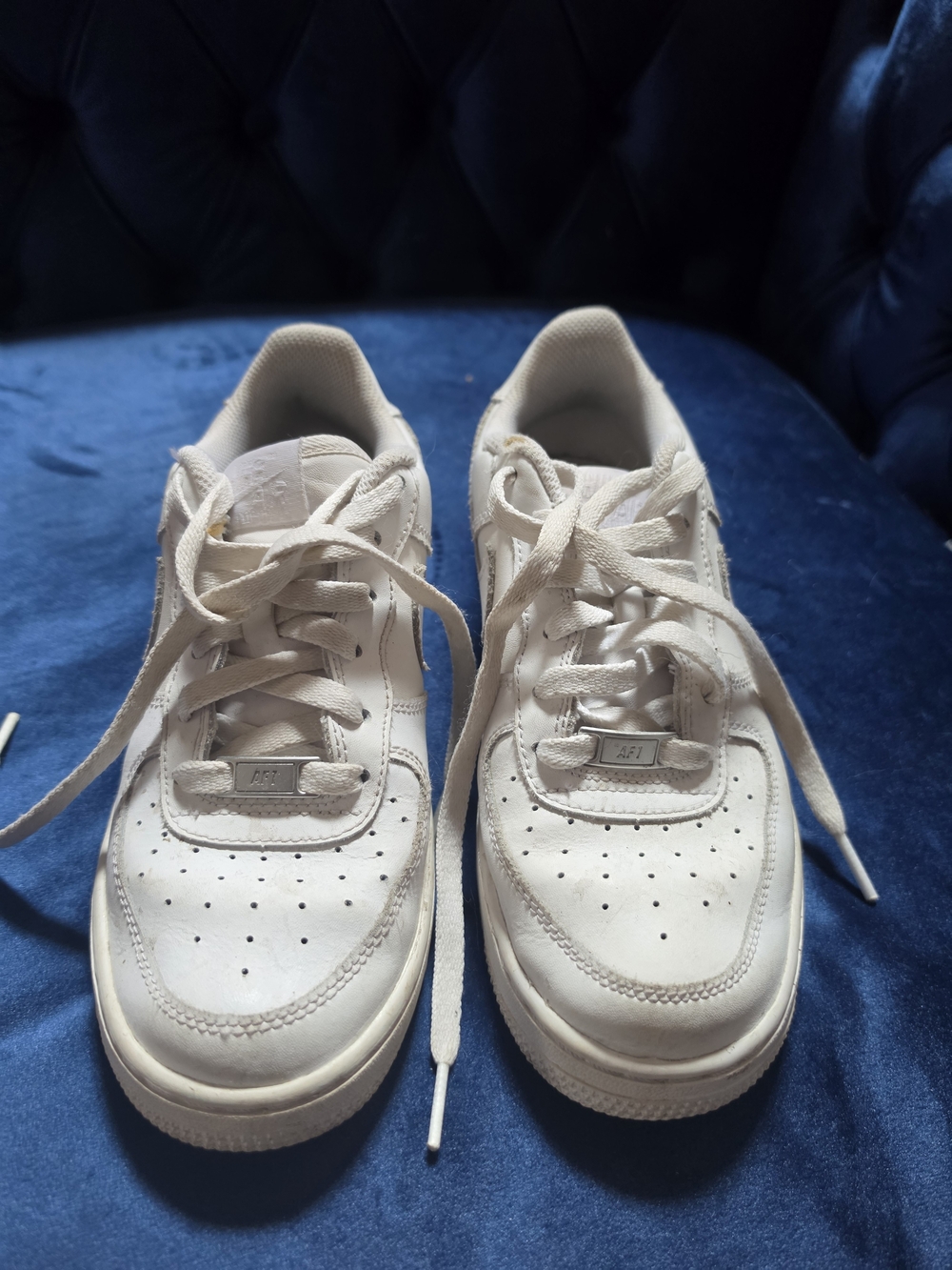 Air Force 1s White Low-Top Sneakers with Lace-Up